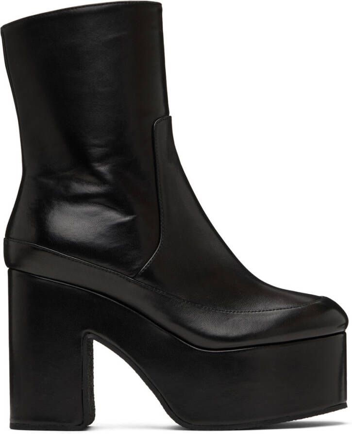 Dries Van Noten Black Leather Boots