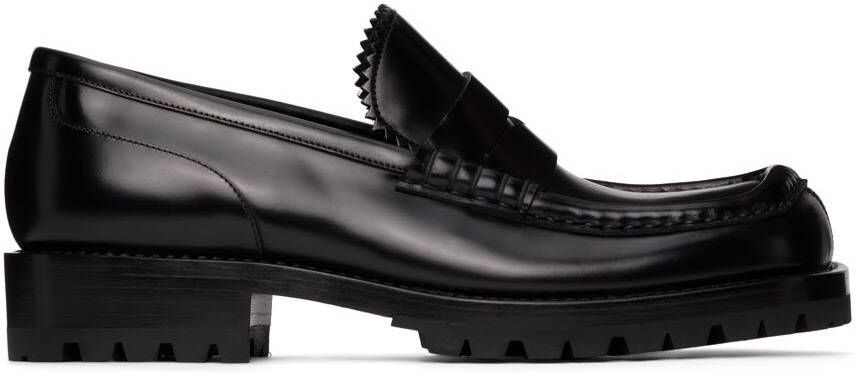 Dries Van Noten Black Polished Leather Loafers - Picture 4
