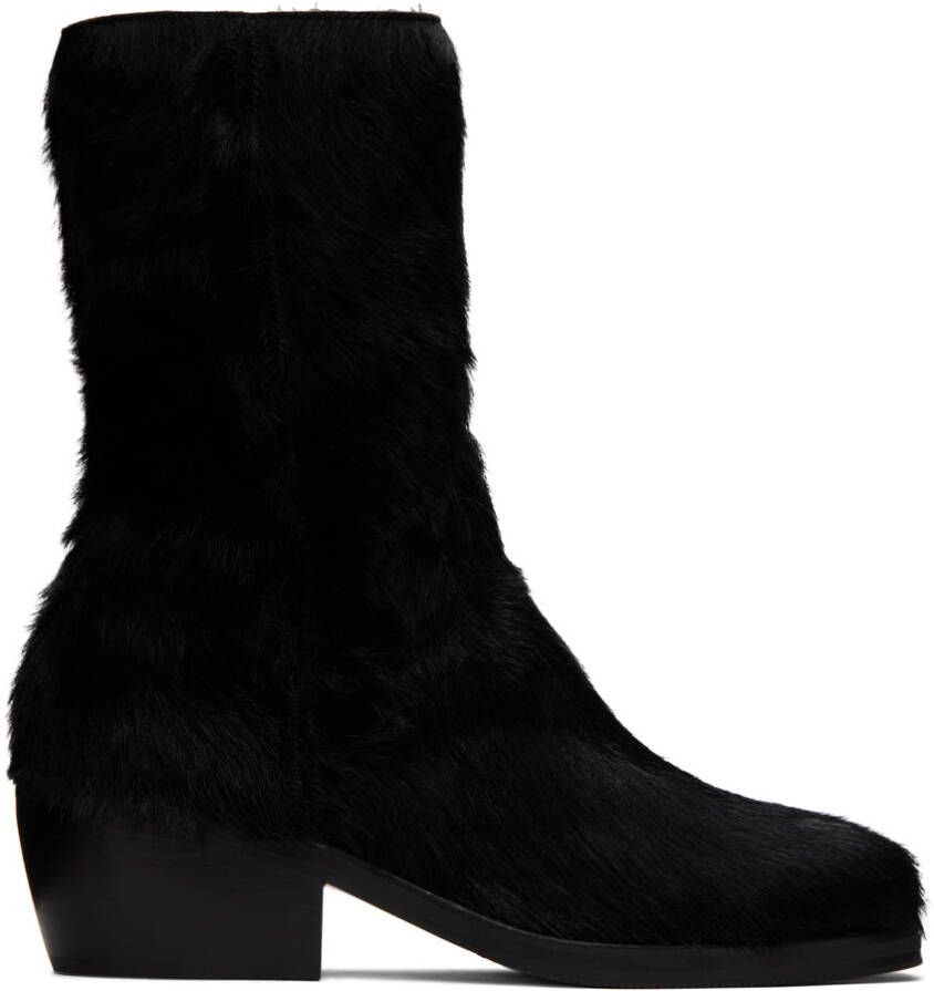 Dries Van Noten Black Square Toe Boots - Picture 5