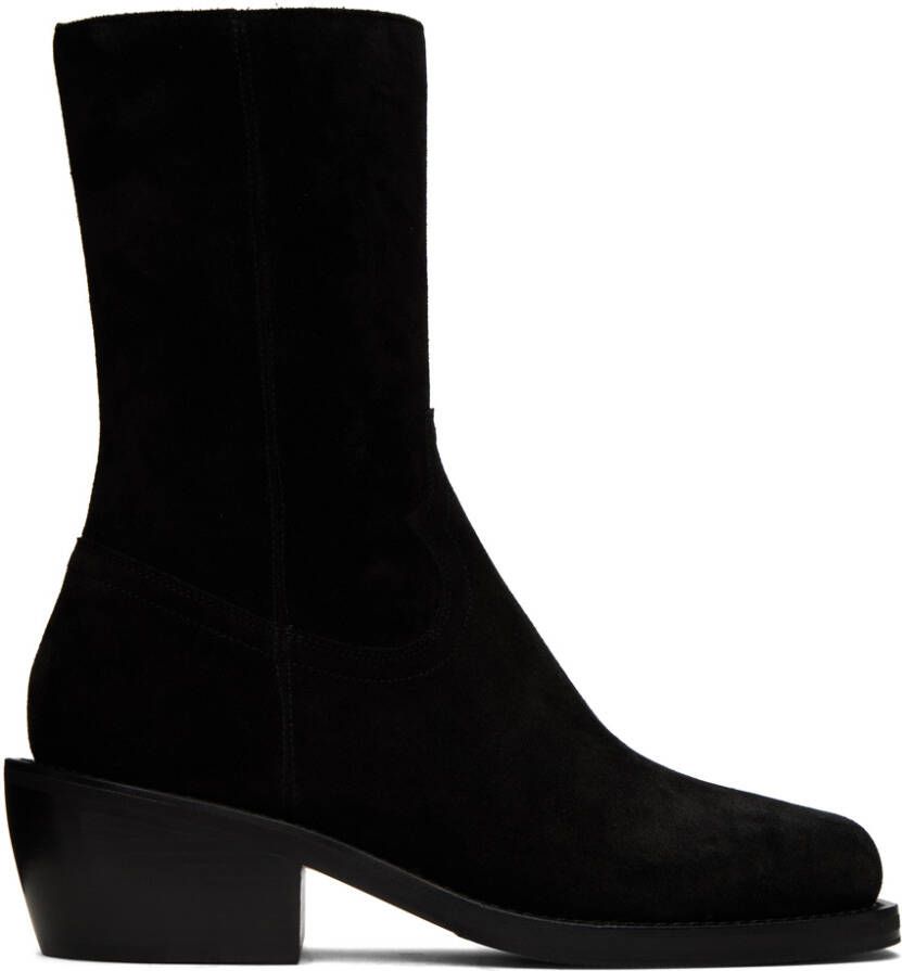 Dries Van Noten Black Suede Boots - Picture 3