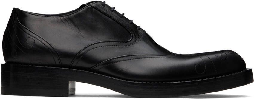 Dries Van Noten Black Topstitched Oxfords - Picture 7