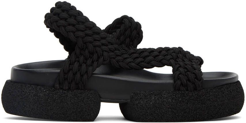 Dries Van Noten Black Woven Sandals