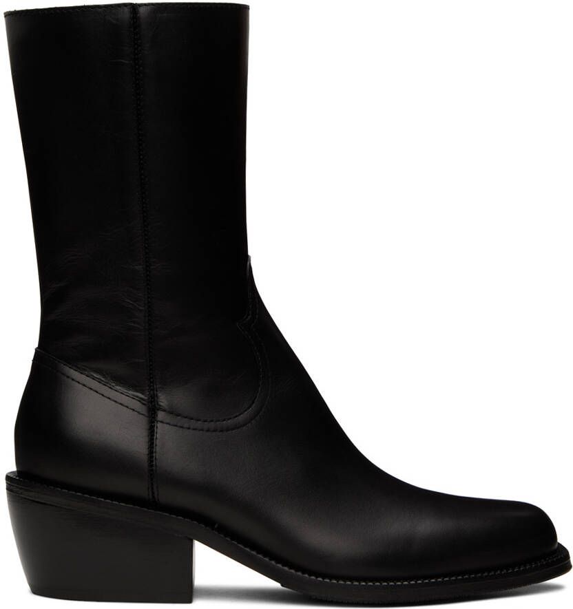 Dries Van Noten Black Zip Boots - Picture 5