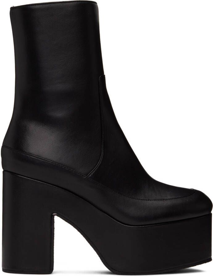 Dries Van Noten Black Zip Platform Boots - Picture 2