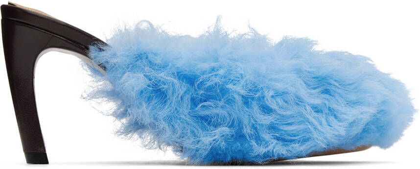 Dries Van Noten Blue Furry Heels