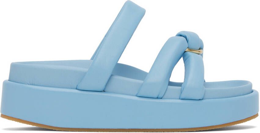 Dries Van Noten Blue Padded Platform Sandals