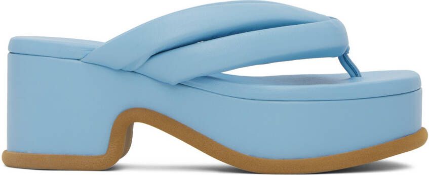 Dries Van Noten Blue Platform Thong Heeled Sandals - Picture 5