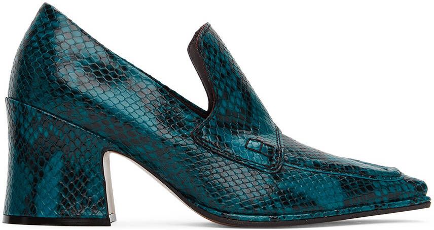 Dries Van Noten Blue Snake Oxford Heels - Picture 3