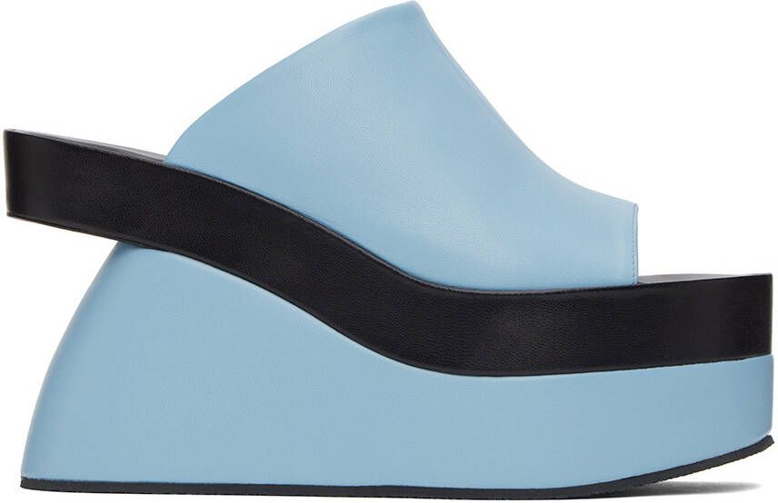 Dries Van Noten Blue Wedge Heeled Sandals - Picture 5