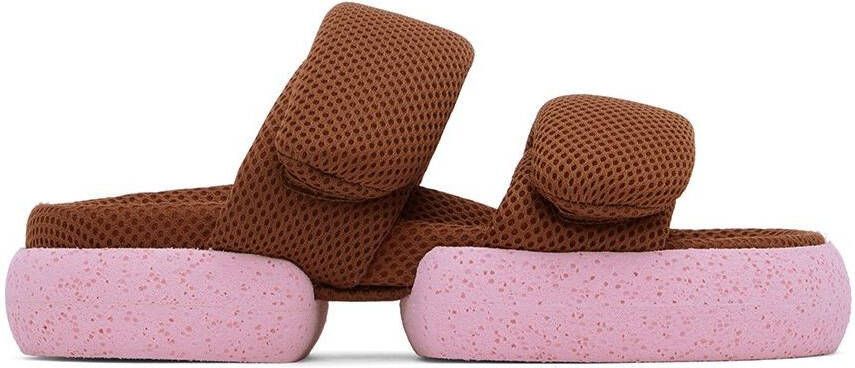 Dries Van Noten Brown Mesh Strap Platform Sandals - Picture 5