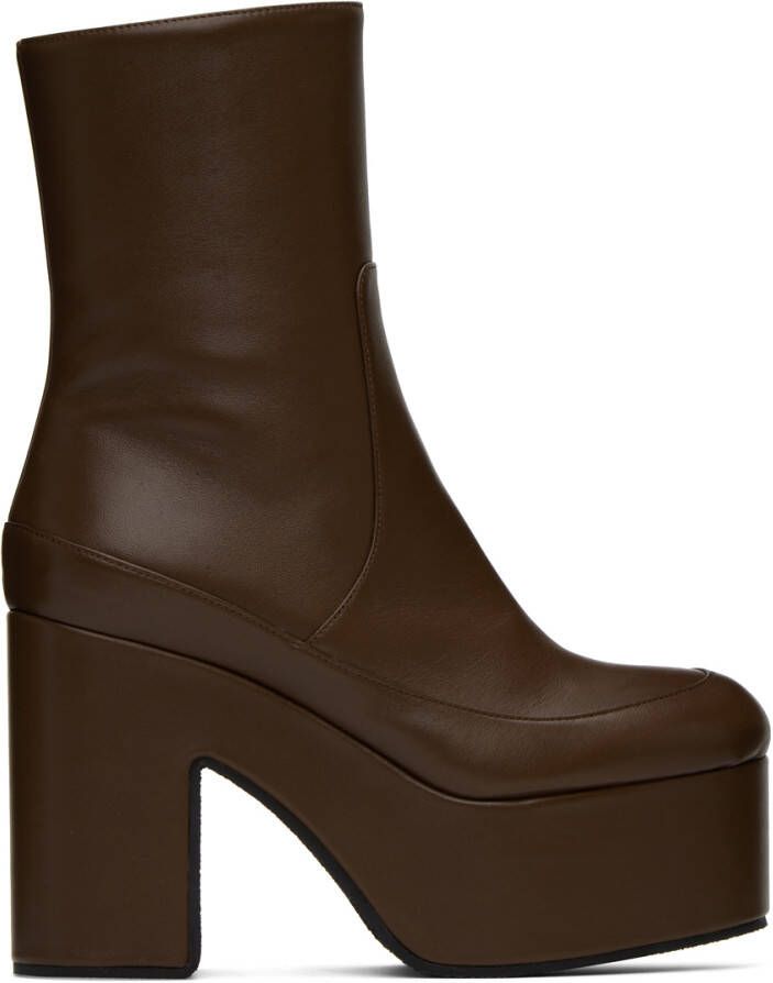 Dries Van Noten Brown Platform Boots - Picture 2
