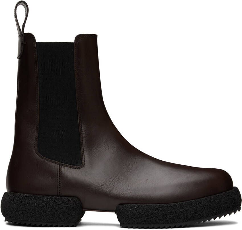 Dries Van Noten Brown Platform Chelsea Boots - Picture 5