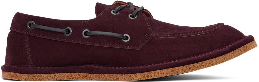 Dries Van Noten Burgundy Pantoufles Boat Shoes