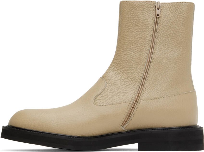 Dries Van Noten Beige Leather Chelsea Boots - Picture 3