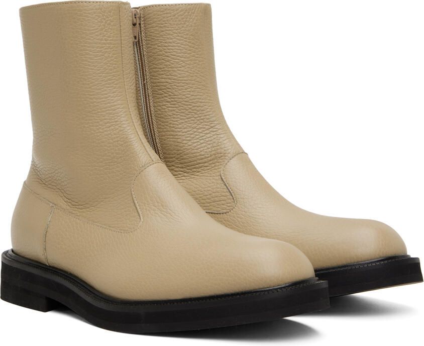 Dries Van Noten Beige Leather Chelsea Boots - Picture 2