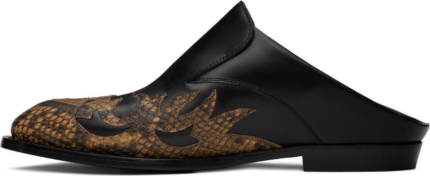 Dries Van Noten Black & Brown Paneled Loafers - Picture 3