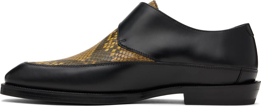 Dries Van Noten Black & Yellow Leather Monkstraps - Picture 3
