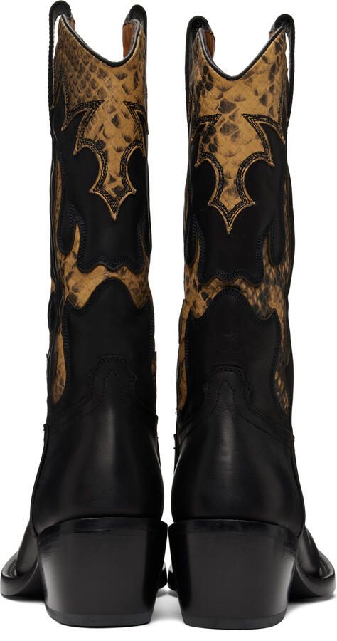 Dries Van Noten Black Cowboy Chelsea Boots - Picture 5