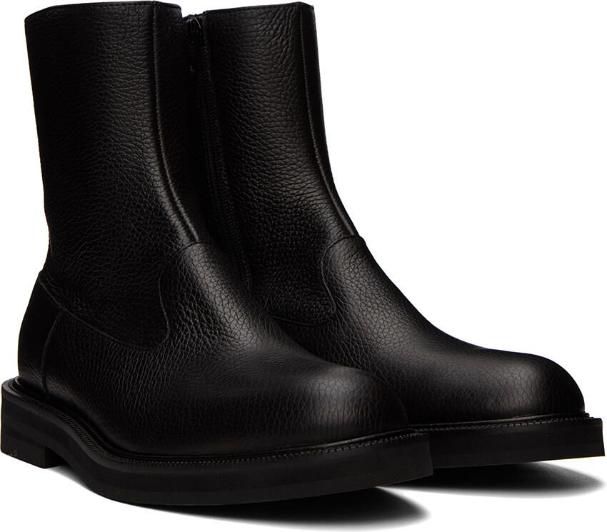 Dries Van Noten Black Leather Chelsea Boots - Picture 2