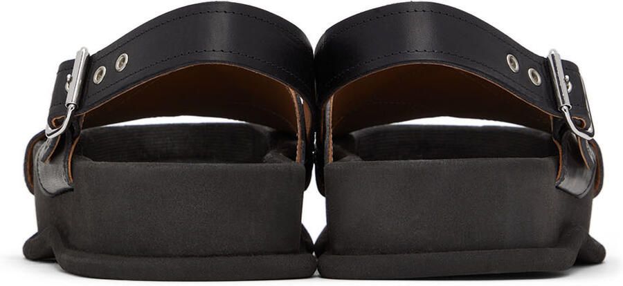 Dries Van Noten Black Leather Sandals
