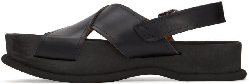 Dries Van Noten Black Leather Sandals - Picture 3