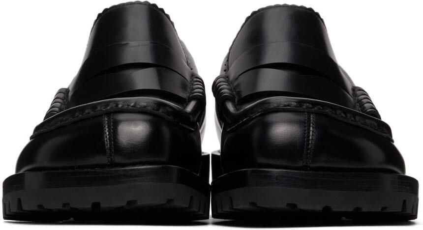 Dries Van Noten Black Polished Leather Loafers - Picture 2