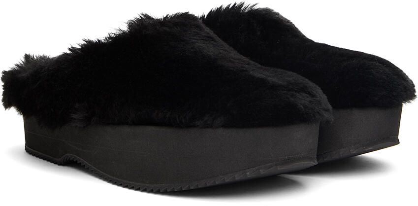 Dries Van Noten Black Slip-On Shearling Loafers