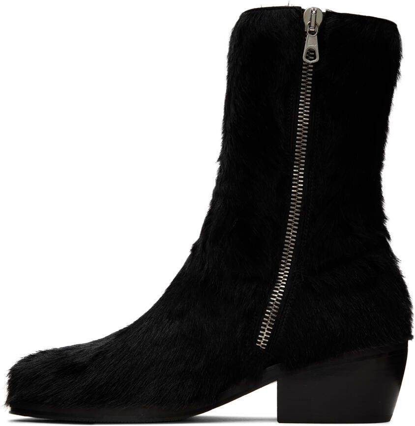 Dries Van Noten Black Square Toe Boots - Picture 2