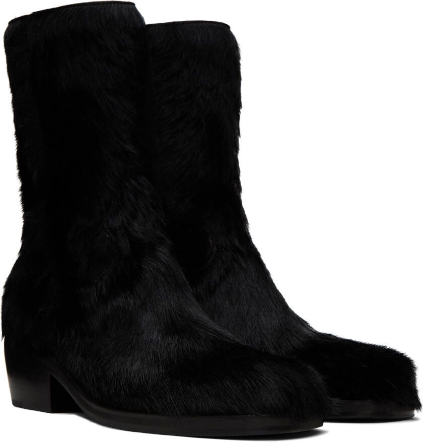 Dries Van Noten Black Square Toe Boots