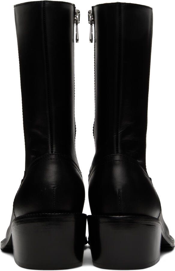 Dries Van Noten Black Zip Boots - Picture 3