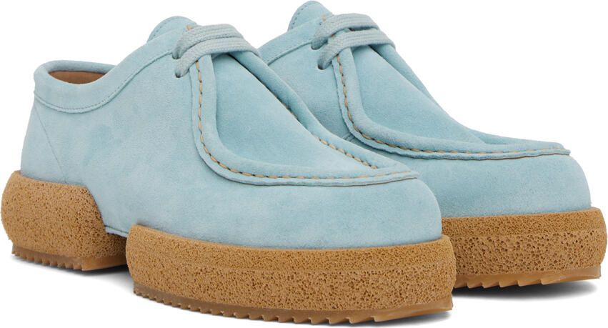 Dries Van Noten Blue Lace-Up Loafers - Picture 2