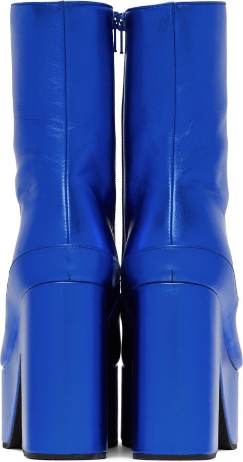 Dries Van Noten Blue Leather Boots - Picture 3