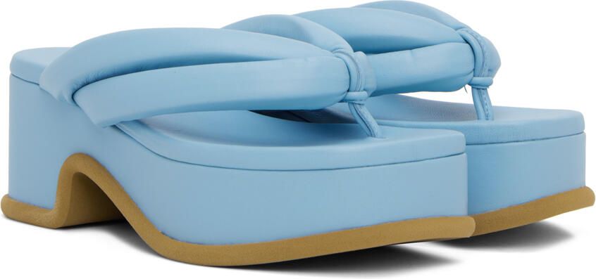 Dries Van Noten Blue Platform Thong Heeled Sandals - Picture 2