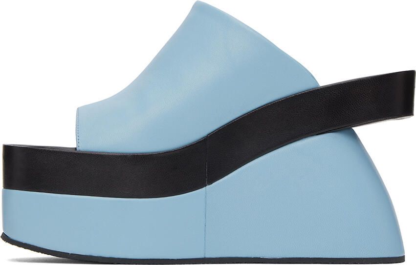 Dries Van Noten Blue Wedge Heeled Sandals - Picture 3