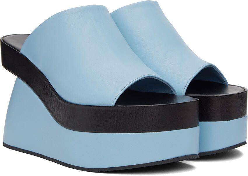 Dries Van Noten Blue Wedge Heeled Sandals - Picture 2