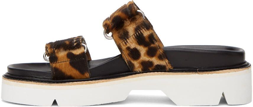 Dries Van Noten Brown & Black Calf-Hair Cheetah Sandals - Picture 2