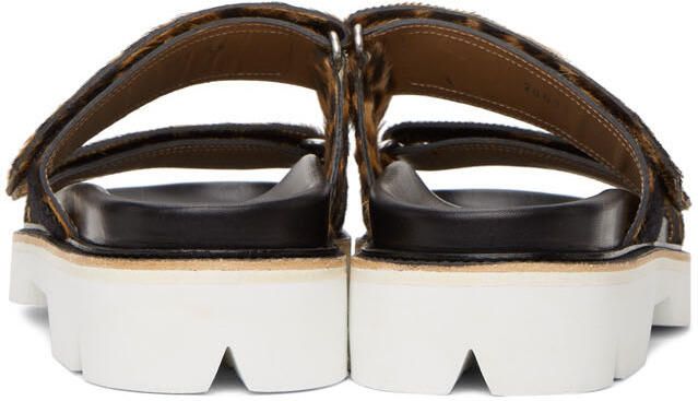 Dries Van Noten Brown & Black Calf-Hair Cheetah Sandals - Picture 4