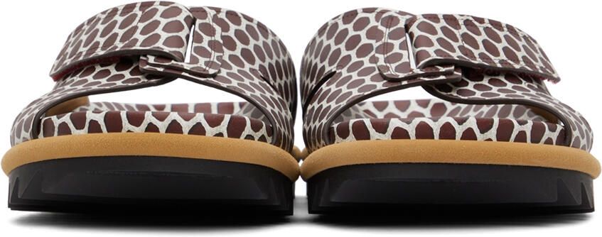 Dries Van Noten Brown & White Leather Net Sandals - Picture 3