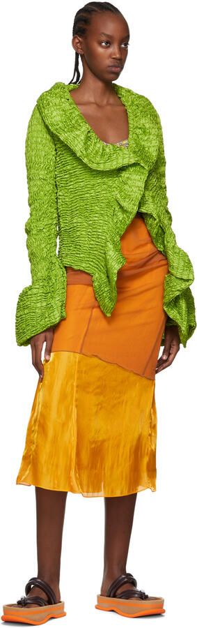 Dries Van Noten Brown Leather Flat Sandals - Picture 4