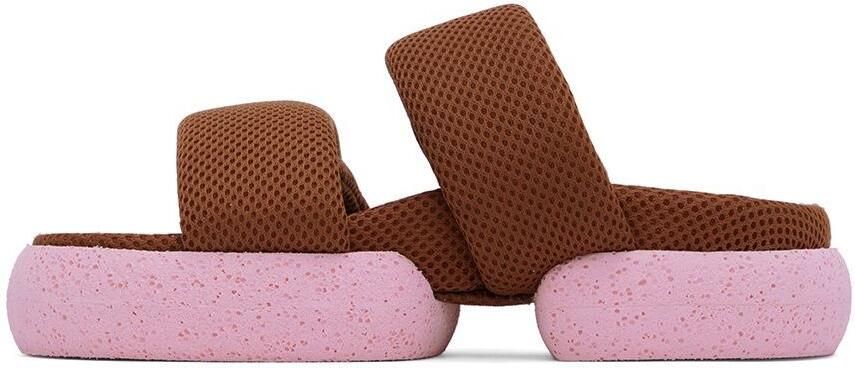 Dries Van Noten Brown Mesh Strap Platform Sandals - Picture 3