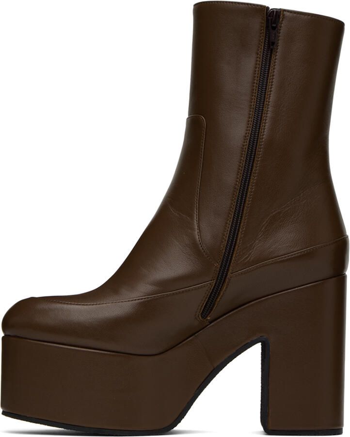 Dries Van Noten Brown Platform Boots