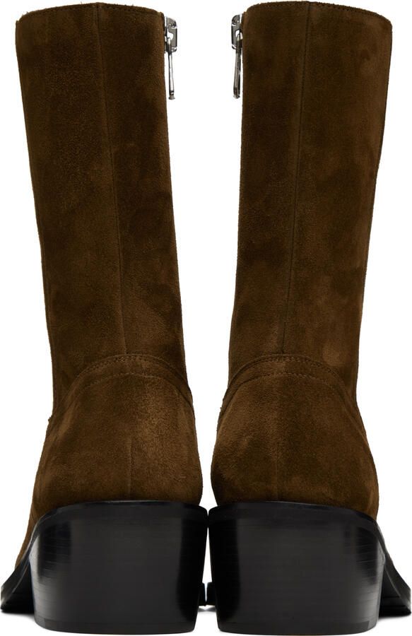 Dries Van Noten Brown Stacked Boots - Picture 5