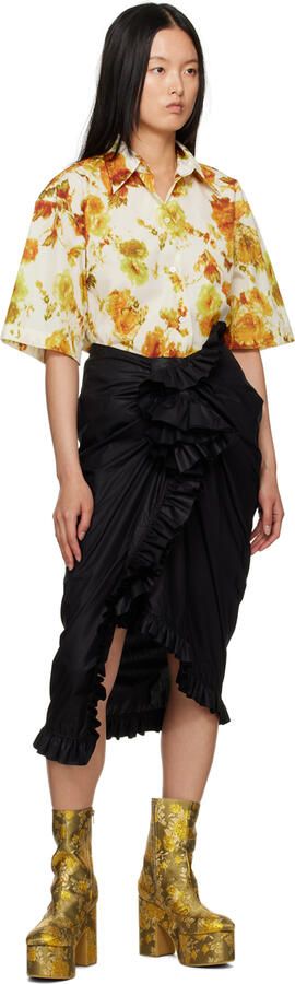 Dries Van Noten Gold Jacquard Boots - Picture 4