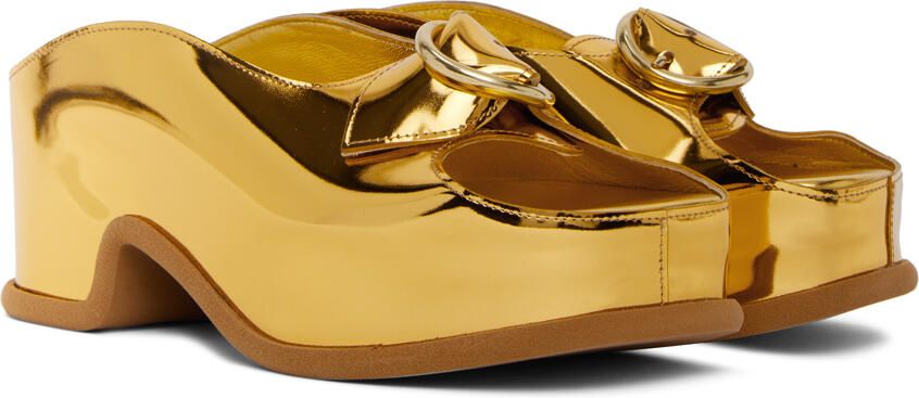 Dries Van Noten Gold Platform Clogs - Picture 2