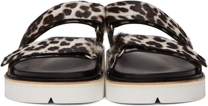 Dries Van Noten Grey & Black Cheetah Print Sandals - Picture 3