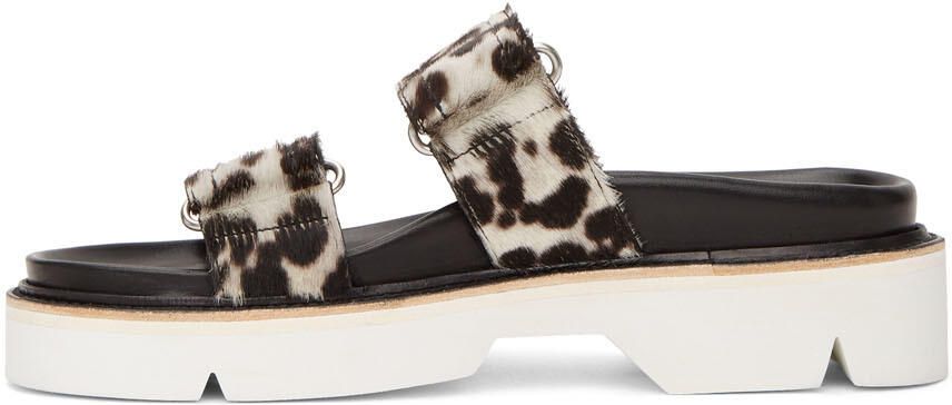 Dries Van Noten Grey & Black Cheetah Print Sandals - Picture 2