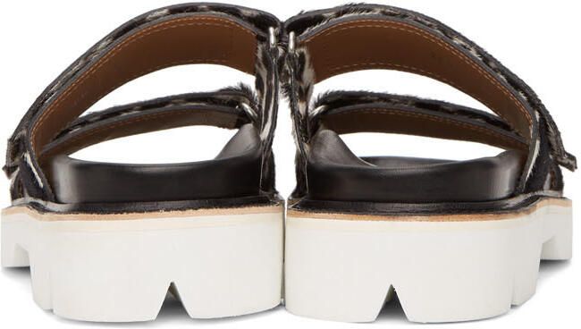 Dries Van Noten Grey & Black Cheetah Print Sandals - Picture 4
