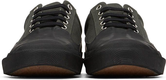 Dries Van Noten Khaki Canvas Low-Top Sneakers - Picture 3