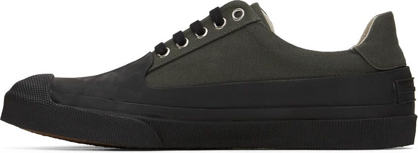 Dries Van Noten Khaki Canvas Low-Top Sneakers - Picture 2