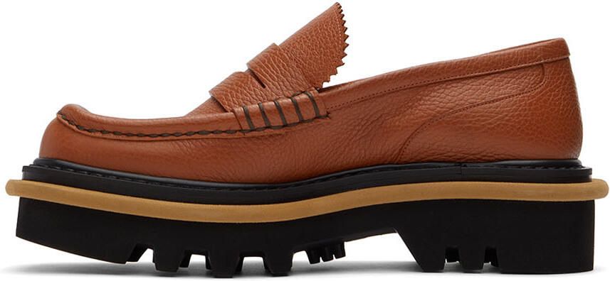 Dries Van Noten Orange Leather Loafers - Picture 3